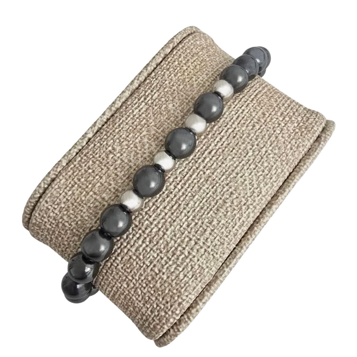 Sabeli Handmade Bracelets Real Natural Stones Healing Protection Focus 8mm Bead Adjustable Macrame Women Men Gemstone Gift (Hematite)