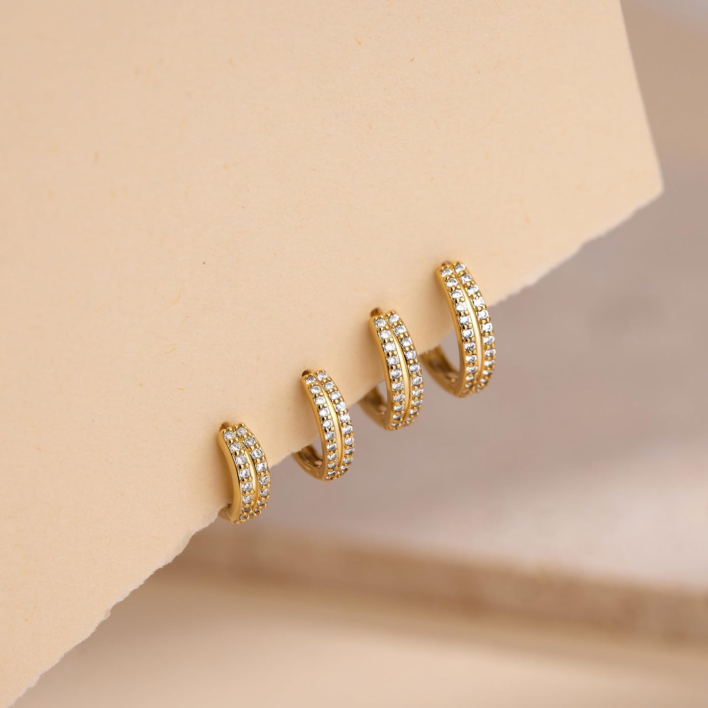 Gold Double Hoop Earrings for Women,Huggie Small Stack Cartilage Hoop Earring Sets for Multiple Double Piercing, Conch Helix Rook Tragus Daith Piercing Gold Clip On Jewelry Set Gifts