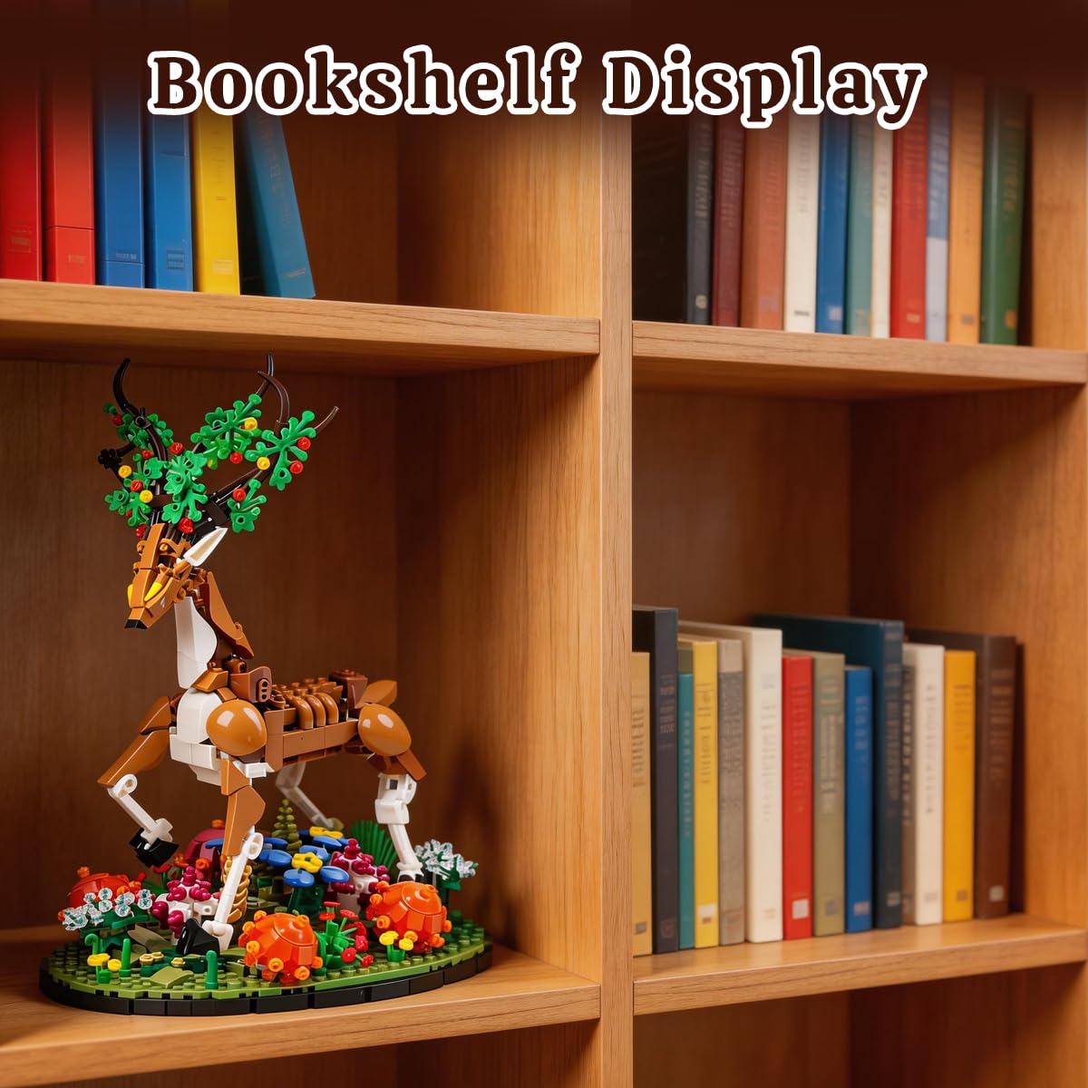 FIKAXTOY DIY Deer with Flowers Building Set, Animal & Plants Collection Model Kit, Nature Decor for Home Office Shelf, Collectible Craft for Adults & Teens