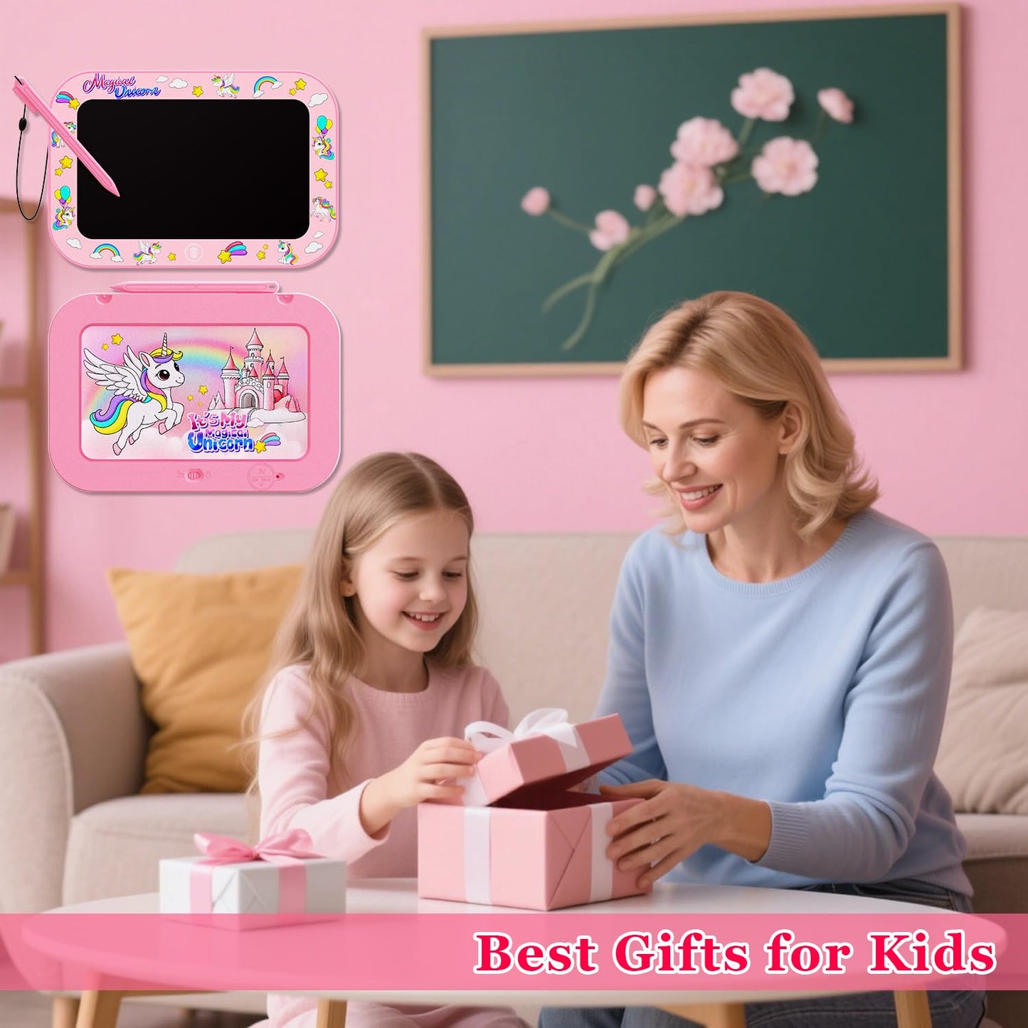 2 Pack LCD Writing Tablet for Kids,10Inch Colorful Reusable Electronic Toddler Doodle Board Drawing Tablet Pads,Educational Learning Toys Gifts for 3 4 5 6 7 8 Year Old Girls (Pink&Purple-10IN)