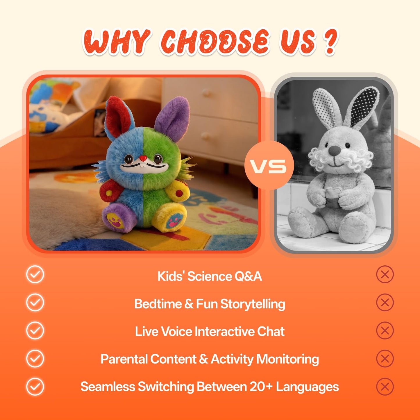 AI Learning Toys for Toddlers with Smart Interactive, Educational Toys for Preschool Learning Activities, Emotional AI Companion, Phonics Practice, Knowledge Q&A, Storyteller ect, Multiple Languages