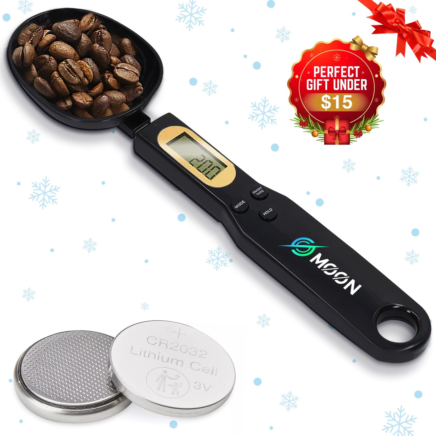 Digital Measuring Spoon Scale 500g/0.1g β Precision Coffee, Cooking & Baking Scale β Great Holiday Gift Under $15 for Coffee Lovers & Home Cooks β LCD Display, Batteries Included
