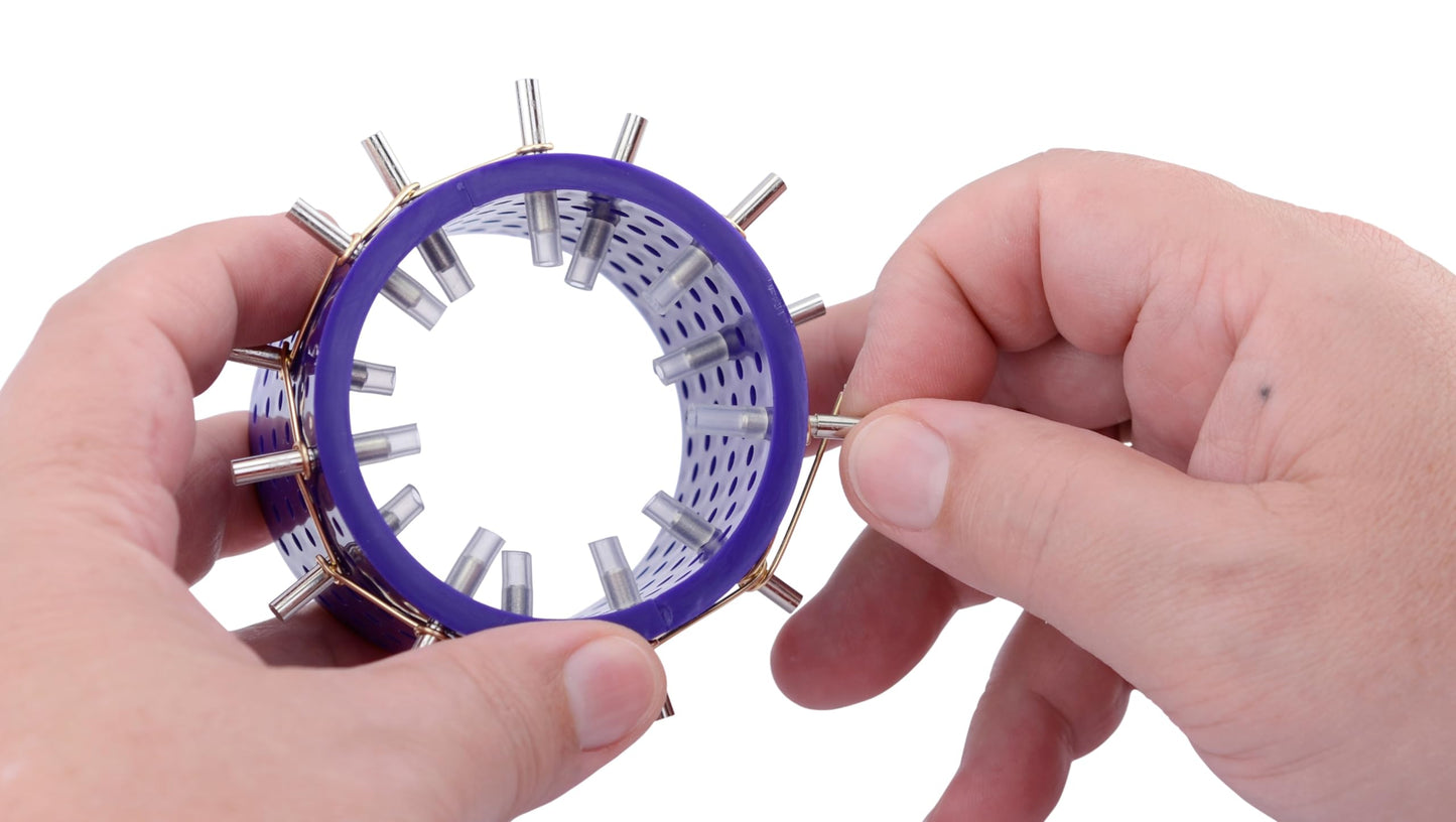 Artistic Wire 3D Bracelet Jig, with 20 Pegs 22 mm / 0.86 in, L x 4 mm / .15 in, O.D. and Holder Tubes