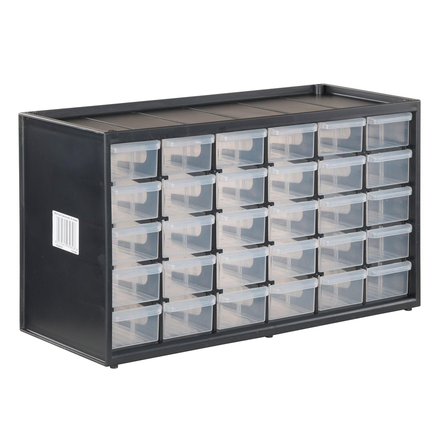 CRAFTSMAN Storage Organizer, 30 Small Drawer Modular Storage System, Easily Stackable, Plastic, Black, White (CMST40730)
