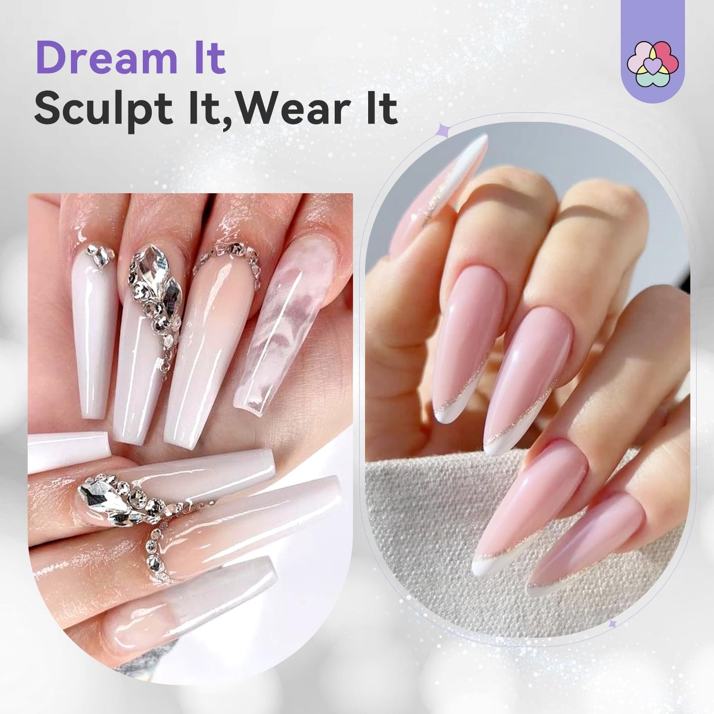 SAVILAND Acrylic Nail Kit Low Odor: Bio-Sourced Nail Kit Acrylic Set with Bio-Based Keratin Clear Powder and Liquid Set Size 12 Kolinsky Brush File Forms & Tools for Professionals Home Salon Manicure