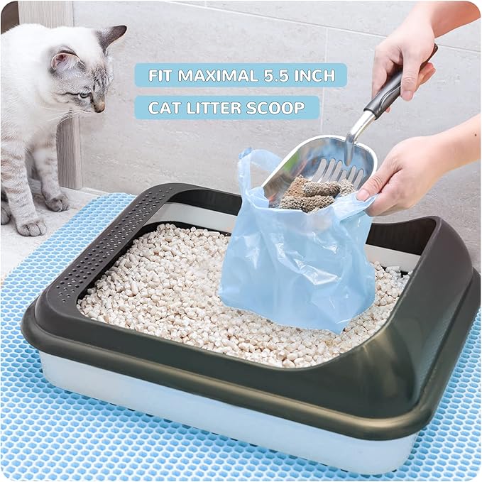 Bilibara Cat Litter Bags, 120 Count, Ultra Thick, Scented, Leak-Proof, Disposable, 15 Liters Capacity