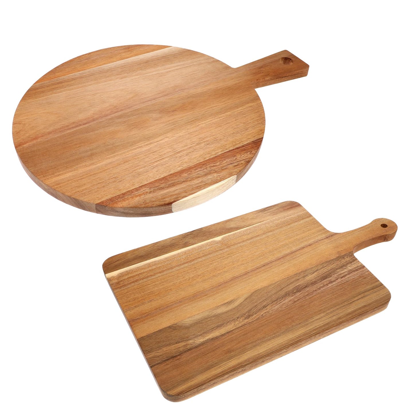 2 Pcs Wood Cutting Board with Handle Decorative Wooden Serving Board Large Chopping Cutting Board Set Charcuterie Board for Cheese Board Meat Bread Chopping Blocks