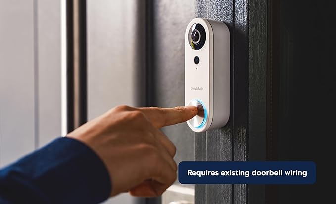 SimpliSafe Wired Doorbell,1080p - Compatible with SimpliSafe Home Security System - Latest Gen