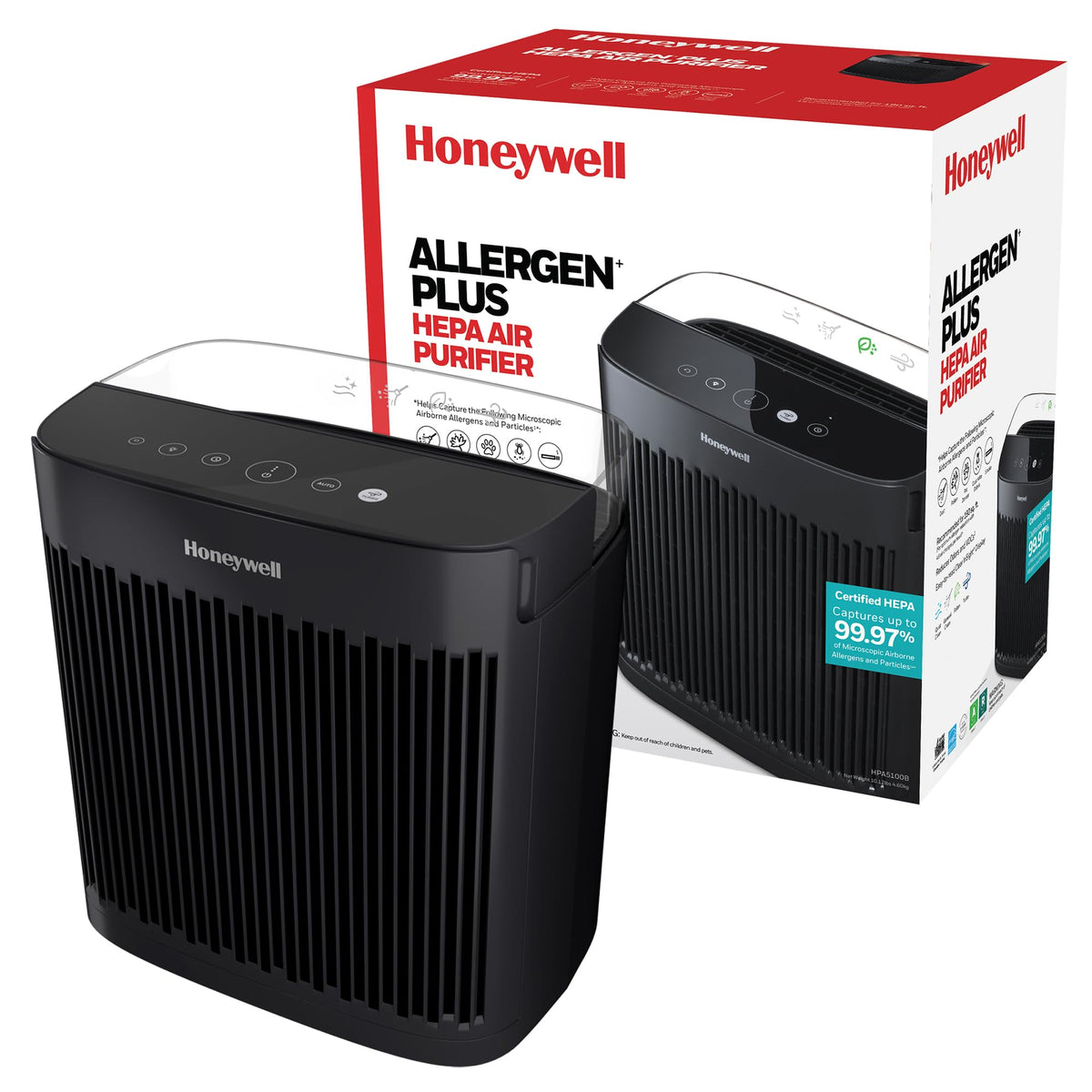 Honeywell HEPA Air Purifier for Home and Small-Medium 938 Ft² Rooms, White