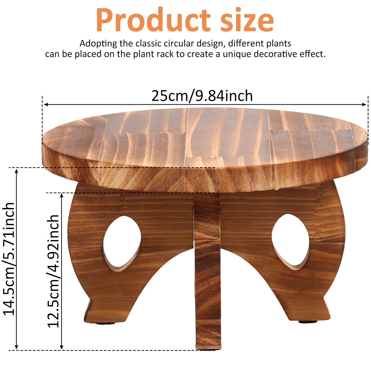 Wood Round Shape Planting Pedestal Stand, Plant Pot Display Stand, Sturdy Planter Stool Decorative Flower Pot Stand, Multipurpose Tabletop Planting Holder With Long Screws for Balcony Indoor (Coffee)