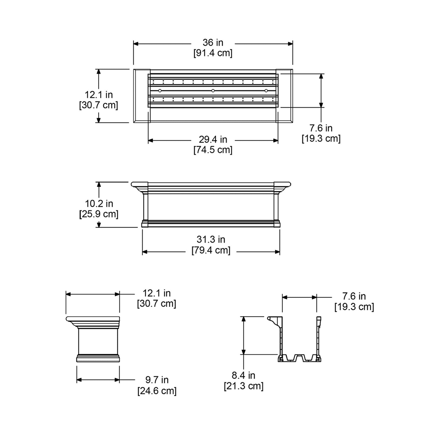 Mayne Yorkshire 4823-W, 3-Foot, White
