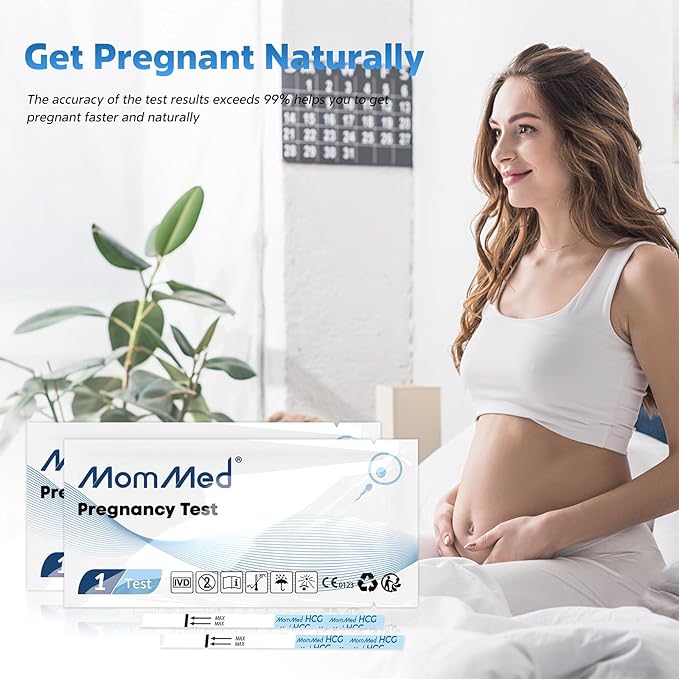 MomMed Pregnancy Test, 20 HCG Pregnancy Test Strips for Early Detection, Over 99% Accurate, 20 Free Urine Cups, Bulk Pregnancy Tests for Home Use, Pruebas de Embarazo