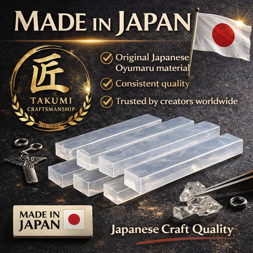 Polaris Poodle Oyumaru Clear Reusable Thermoplastic Mold Material β Clear Instant Mold for DIY Casting, Miniatures, Jewelry & Craft Duplication (8 Pack)