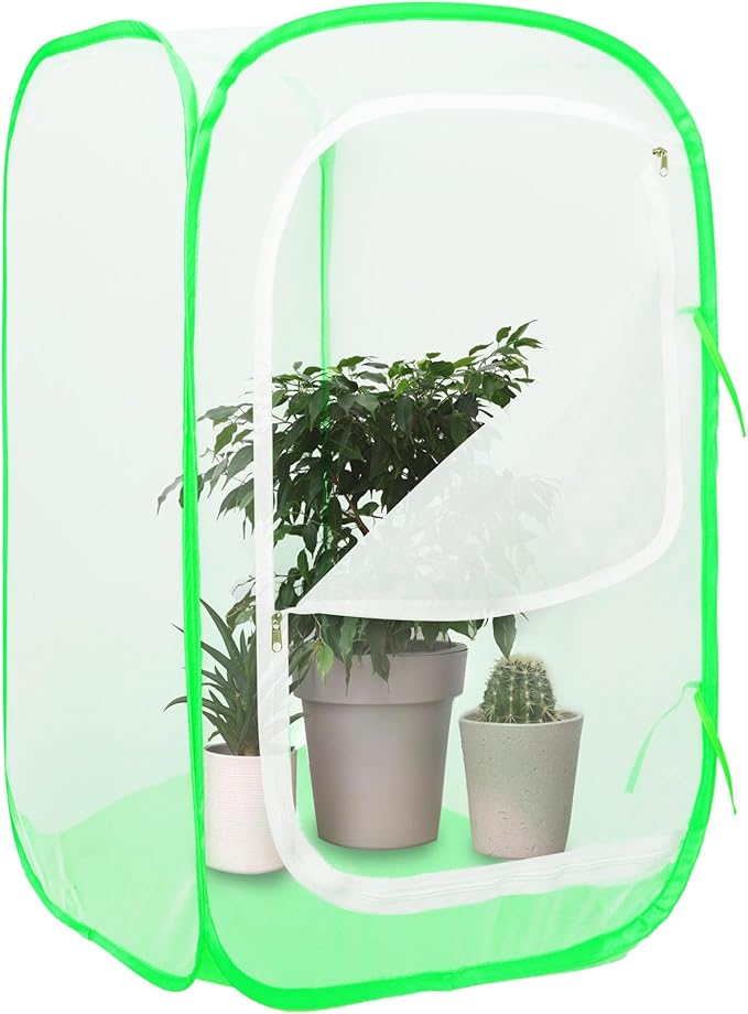 Pop-up Mesh Plant Cage Tent for Garden Pest Protection (24" x 24" x 36")