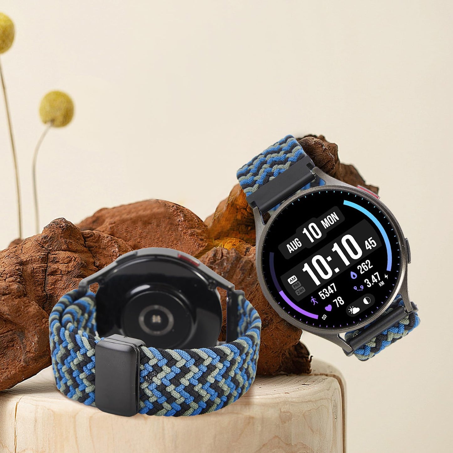 SIMYYO Nylon Magnetic Bands Quick Release Braided Nylon Watch Bands Stretchy Sport Replacement Strap for Men and Women 18mm 19mm 20mm 22mm