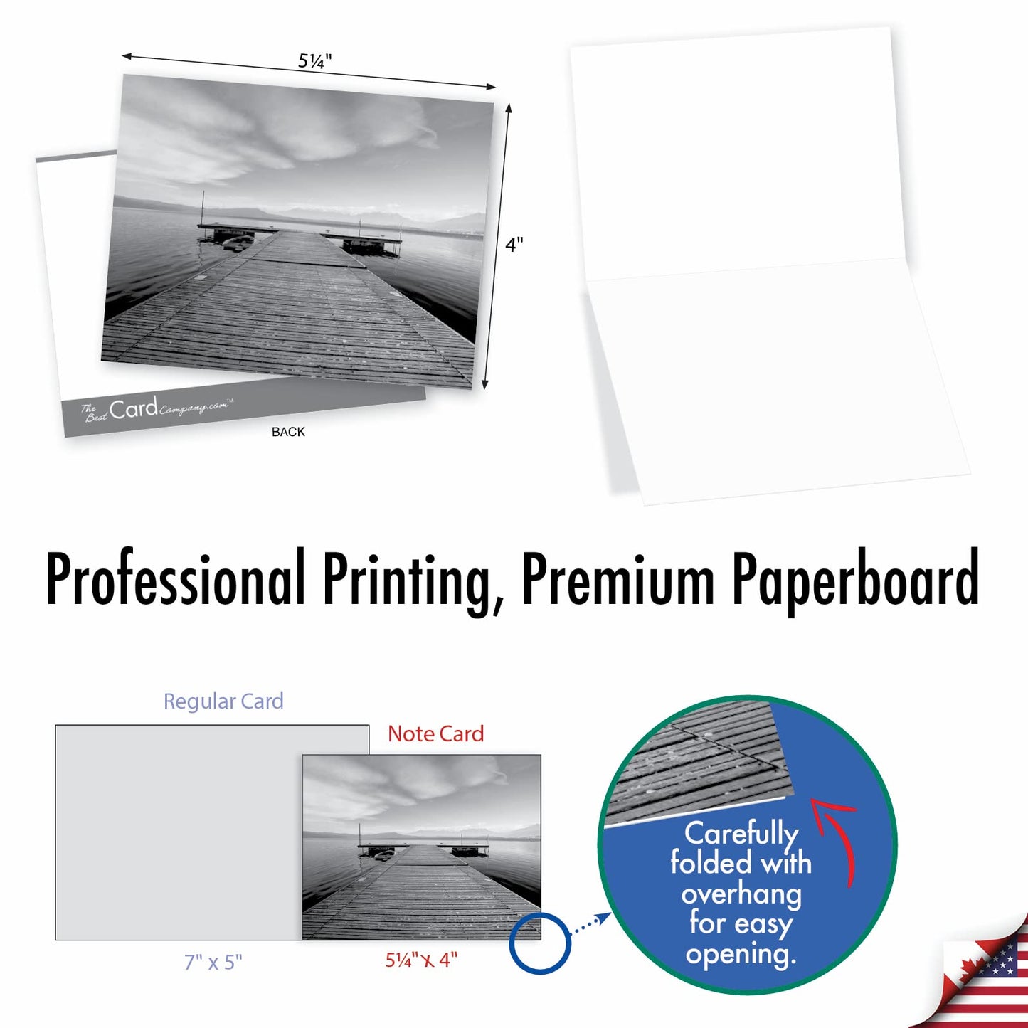The Best Card Company - 10 Blank Note Cards with Envelopes (4 x 5.12 Inch) - Black & White Photos, Bulk Boxed Set - Slip Notes M6453OCB
