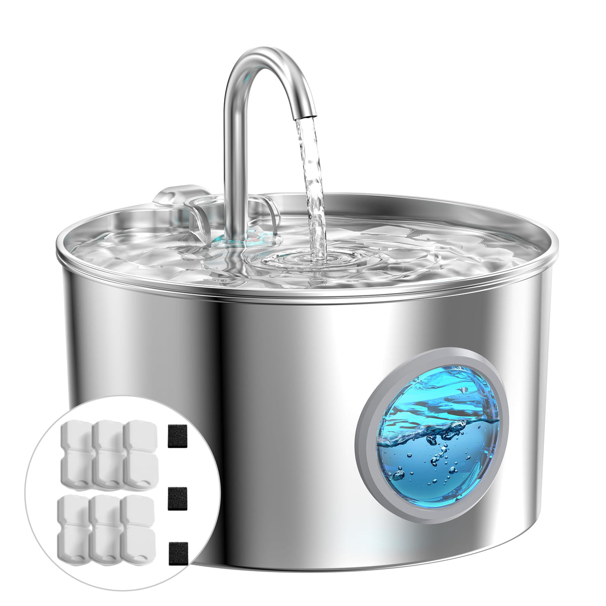 Cat Fountains for Drinking Stainless Steel: 108oz/3.2L Cat Water Fountain