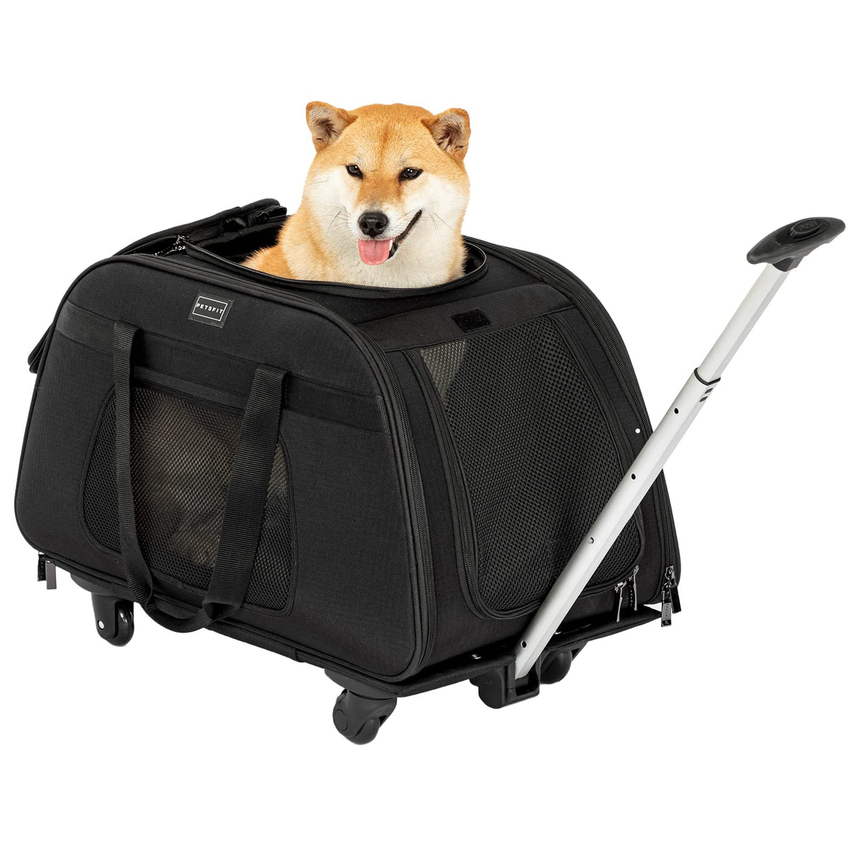 Petsfit Cat Carrier with Wheels, Removable Spinner Wheels, Up to 13 lb