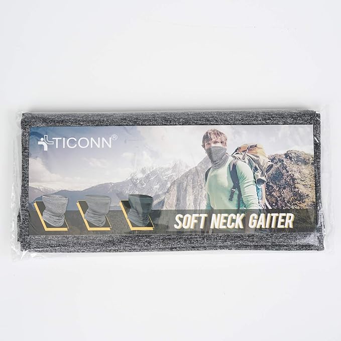 TICONN Neck Gaiter Face Cover Scarf, Breathable Sun & Wind-proof for Skiing Fishing Hiking Cycling