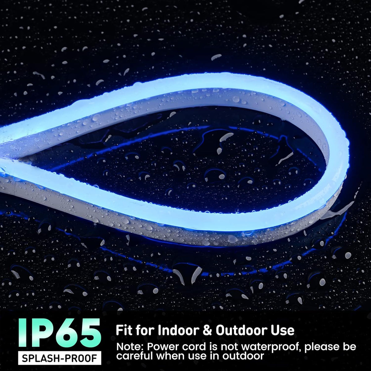 GZBtech Flexible LED Neon Rope Lights 66FT,AC 110-120V Waterproof Strip Light, 120 LEDs/M Cuttable Connectable Neon Lighting for Indoor Outdoor Home Decor/Commercial Building Use-Blue 20M