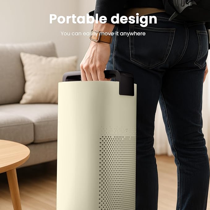MERONTE MR7566-WF HEPA Air Purifier for Large Room Home, 3600 ft², Ivory