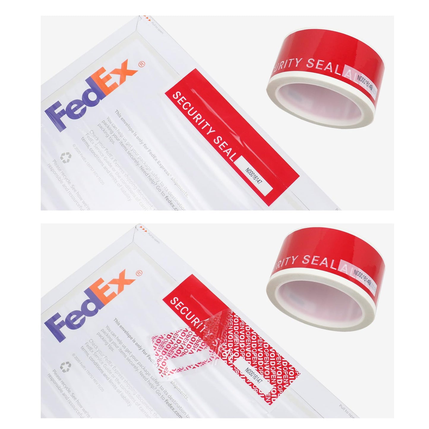 BOMEI PACK Transfer Tamper Evident Security Tape,Tamper Proof Packing Tape,Transfer Tamper Resistant Void Tapes Red for Evidence Box, Envelope, Shipment (Pre-Cut)