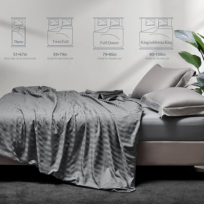 Elegear Revolutionary Cooling Throw Blanket, Absorbs Heat to Keep Body Cool for Night Sweats, Double Sided Arc-Chill3.0 Cooling Fiber Q-Max>0.5, Lightweight Summer Cold Blankets for Sleeping 51“ x 67”