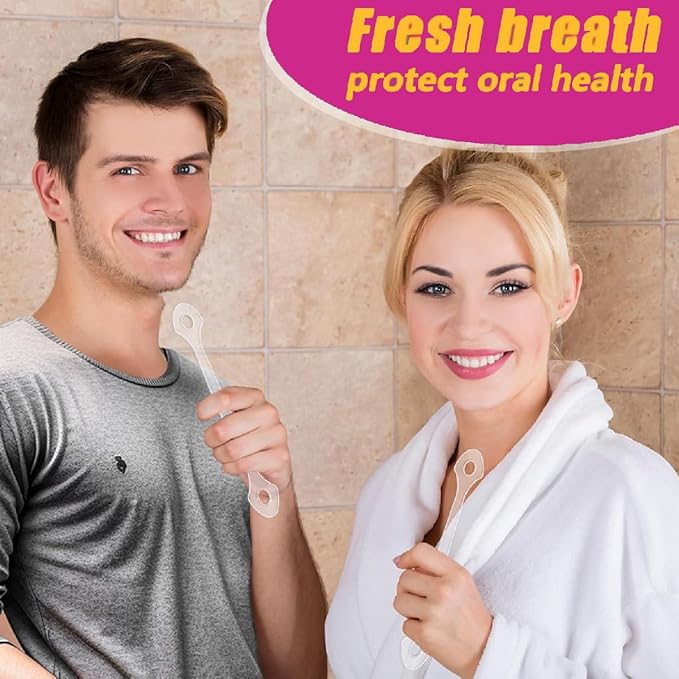 50 Count Disposable Tongue Scraper, Tongue Cleaner for Adults and Kids, Ergonomic plastic tongue scraper,Tongue Scrubber for Oral Care,Reduce Bad Breath,Promote Fresh Breath