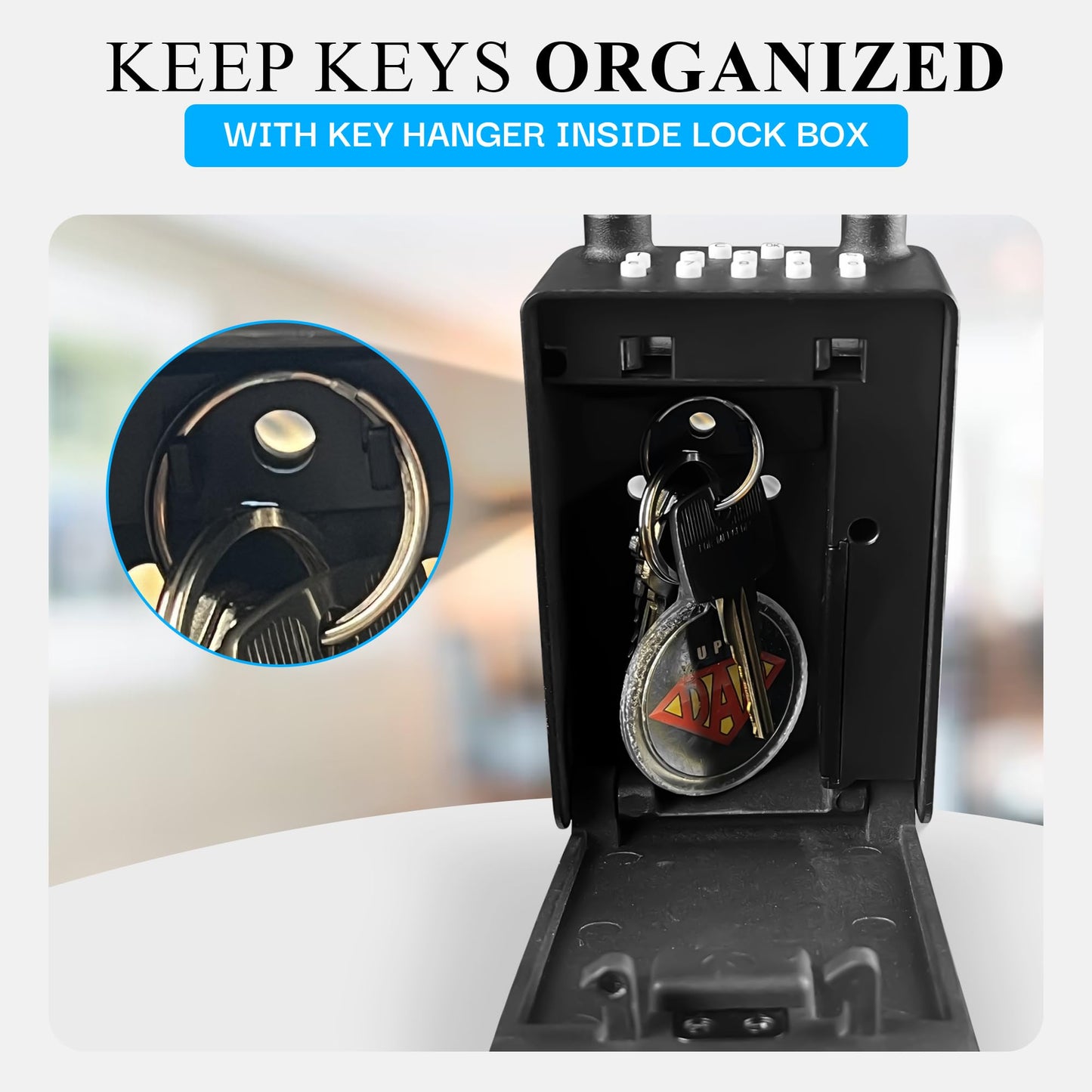 Kingsley Smart Wall Mount Key Lock Box with Bluetooth Keyless Entry, Extra Large for Keys & Access Cards, Auto Lock, App Control, IP65 Waterproof, Secure Code, for Home, Office, & Airbnb (Standard)