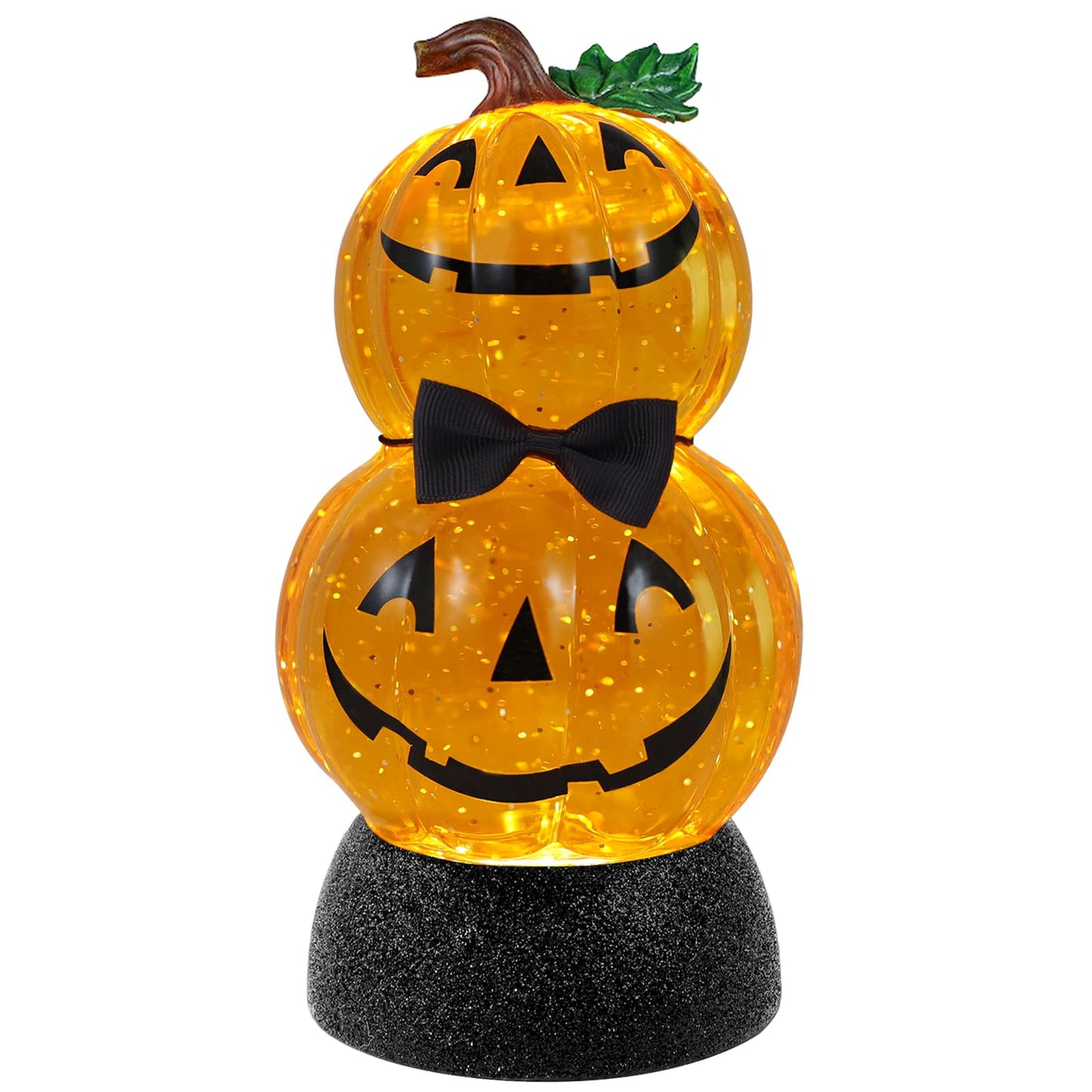 Halloween Snow Globe Lantern Lighted Pumpkin Musical Snow Globe Glitter with 6H Timer Battery and USB Operated Halloween Snow Globes Water Lantern for Spooky Festival Party Decoration (Pumpkin)