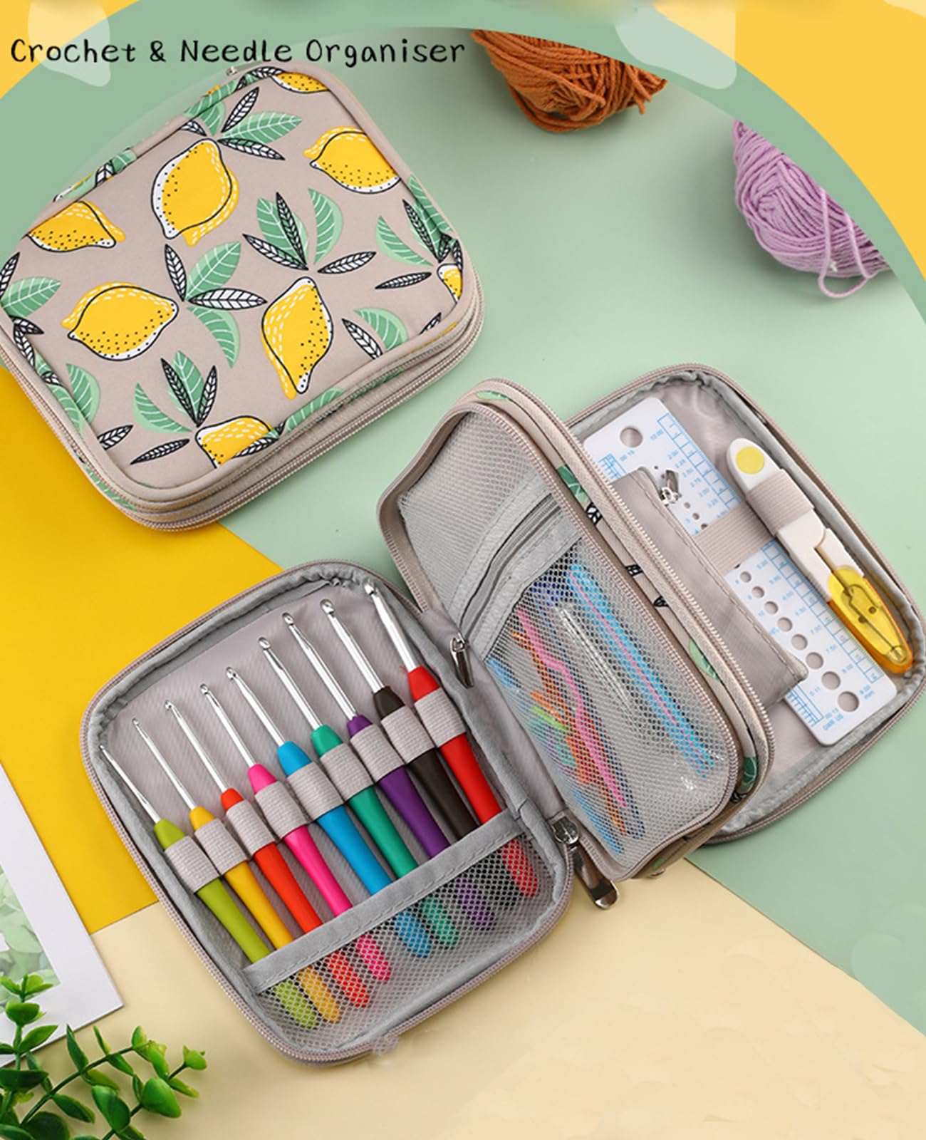 Weabetfu 102pcs Crochet Hooks Set Crochet Hook Kit with Case Ergonomic Crochet Needles for Arthritic Hands and Crochet Accessories Complete Crochet Set for Beginners & Experieced Crochet Lovers