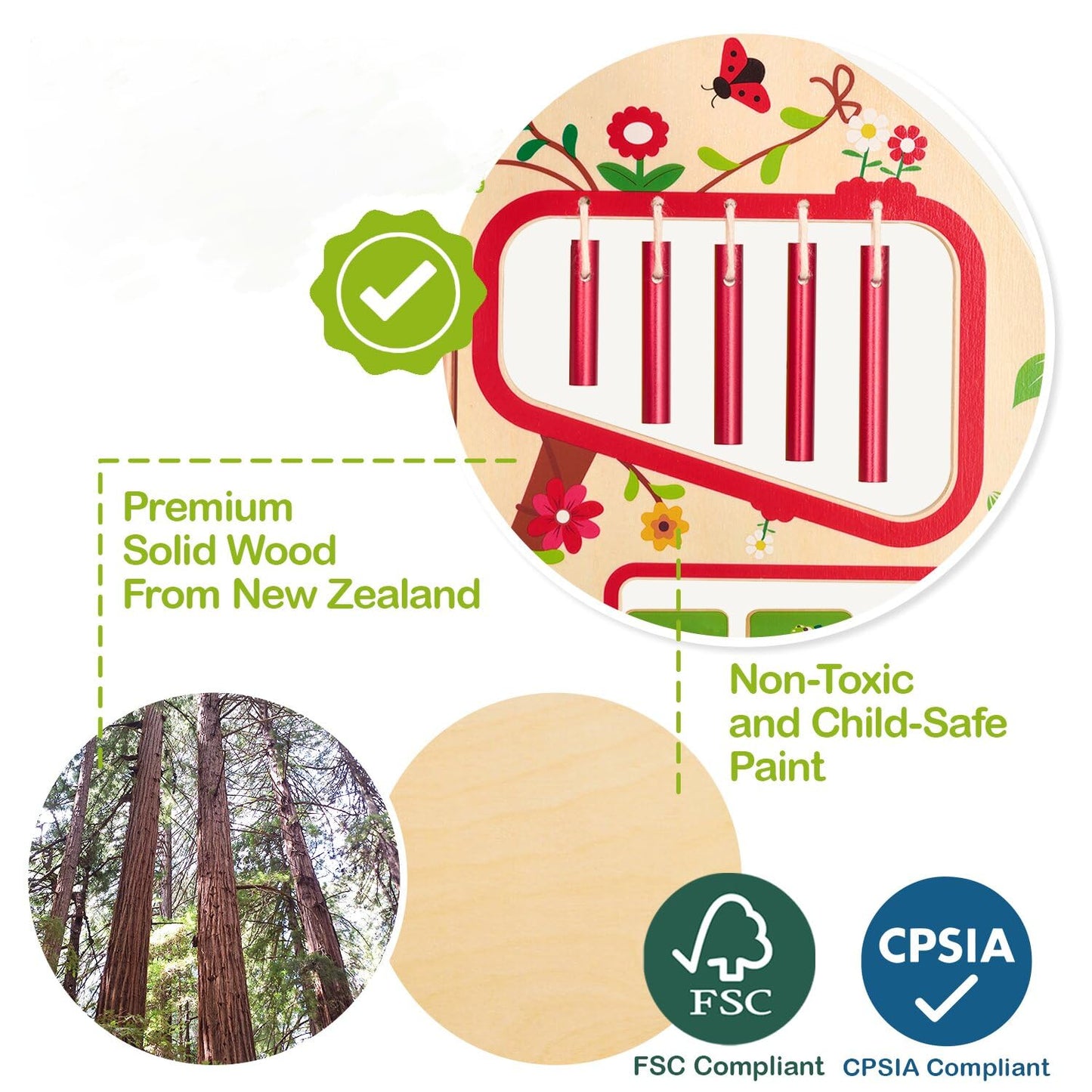 Monläurd® Montessori Wooden Tree Activity Center, Sensory Table & Busy Board for Toddlers 1-3, 4-Season Learning Activity Cube for Playroom & Daycare
