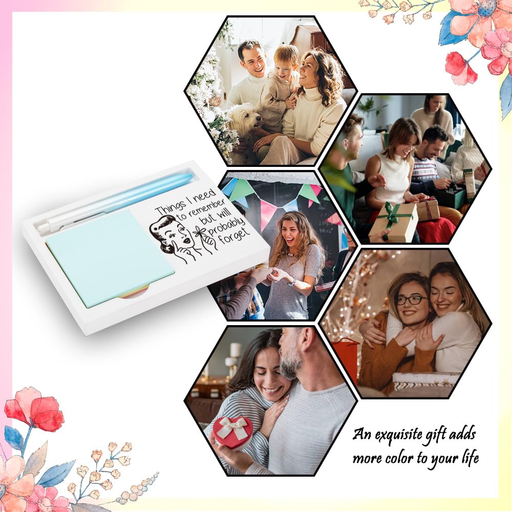 Memory Aid Appreciation Gift, Motivational Gift for Forgetful Friends, Encouraging Present for Busy Individuals, Wooden Sticky Note Holder, 16.5 x 12 x 1.5 cm, XXW25