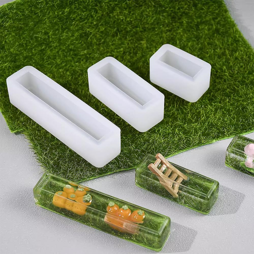 RESINWORLD Upgraded 10 Sizes Epoxy Resin Molds Silicone Kit, Square Rectangle Silicone Molds for Resin, Soap, Candles, Specimen, Dried Flower