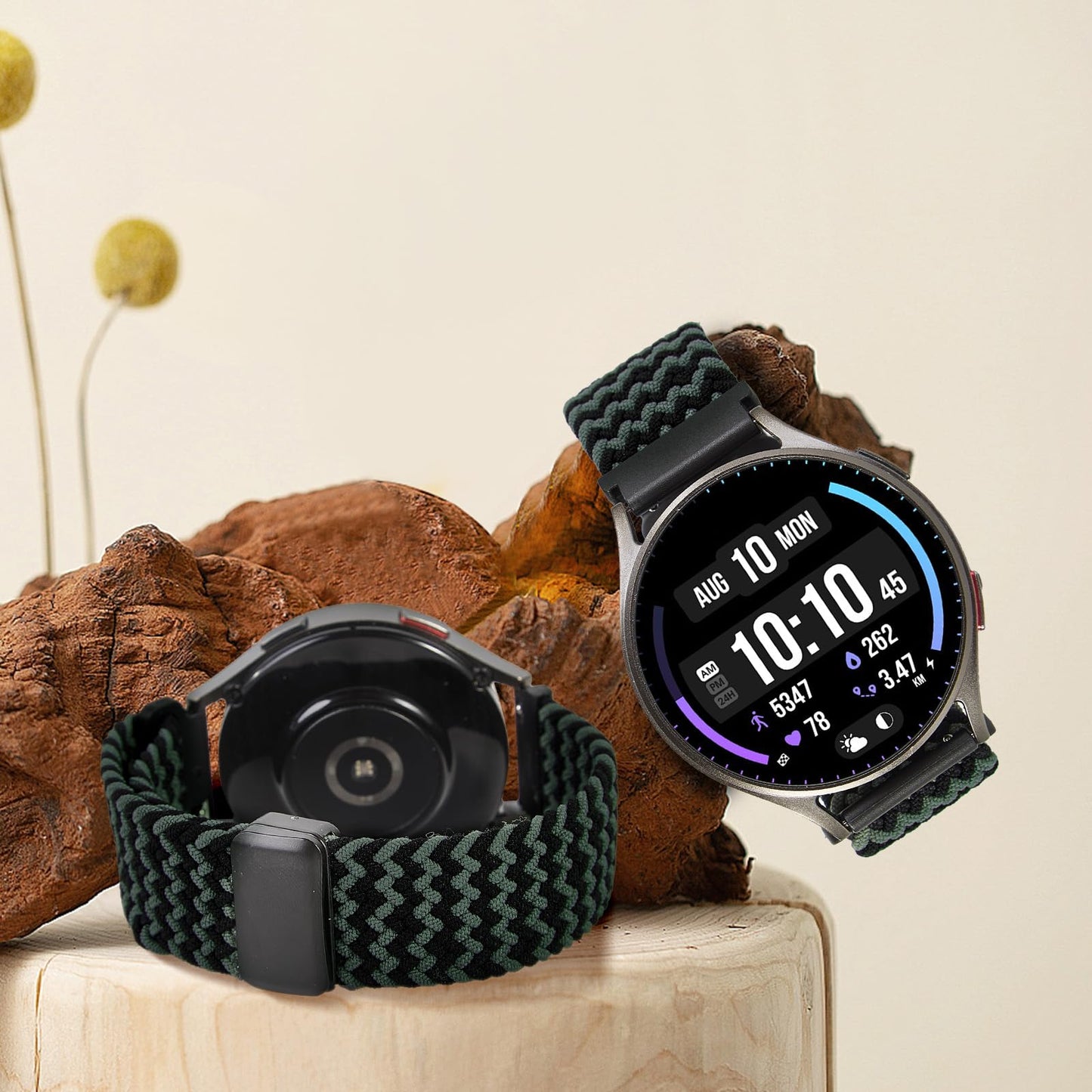 SIMYYO Nylon Magnetic Bands Quick Release Braided Nylon Watch Bands Stretchy Sport Replacement Strap for Men and Women 18mm 19mm 20mm 22mm