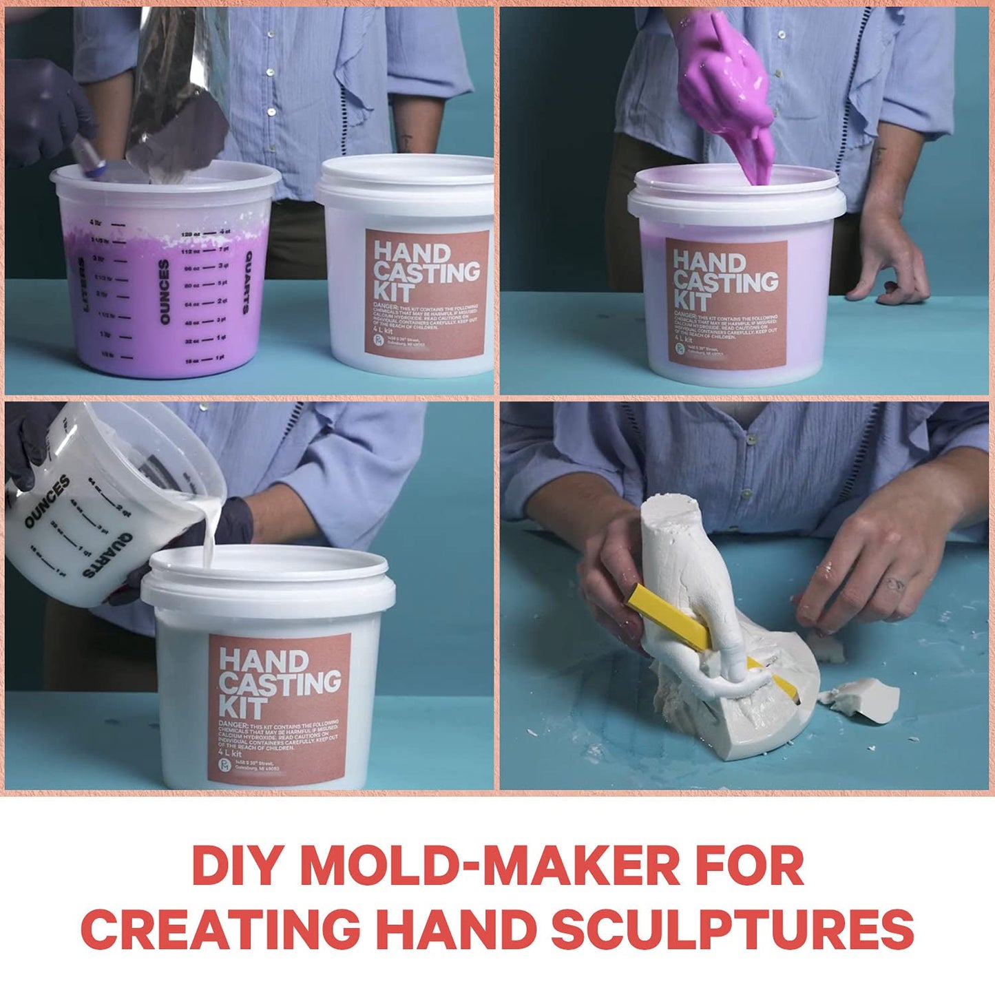 Promise Epoxy Hand Casting Kit, 4-Liter Kit - DIY Mold-Maker for Creating Hand Sculptures, Unique Arts and Crafts Gift, for Couples, Weddings, Anniversaries, and Family Keepsakes