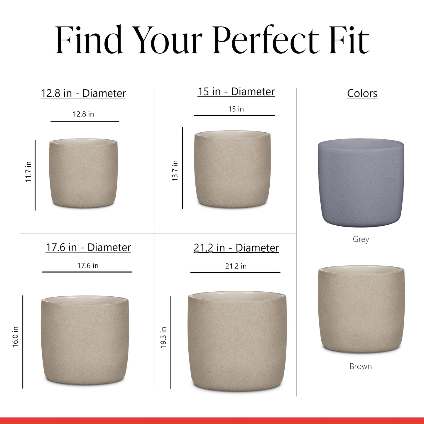 SCHEURICH Set of 2 Solido Dark Stone Ceramic Pots – 5.9" Barrel-Shaped Indoor Planters – Durable&UV-Resistant - for Houseplants, Herbs & Greenery – Modern Decorative Design – Made in Germany – 0.5 gl