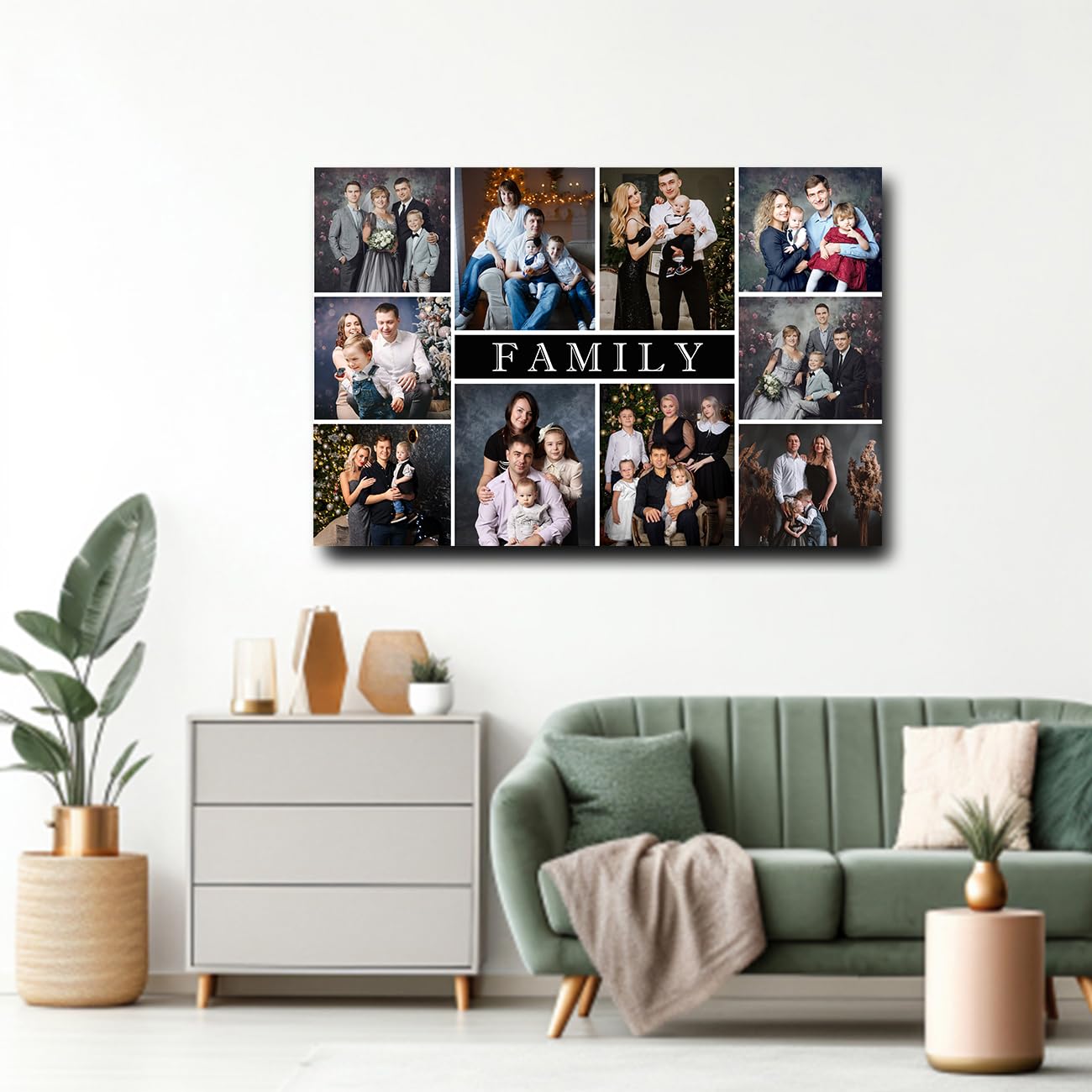 CXHOSTENT Collage Canvas Prints with Your Photos Personalized Multi Pictures for Wall Customized Collage Photo Canvas Wall Art For Home Decor Framed (Custom-A6, 8.00" x 12.00")