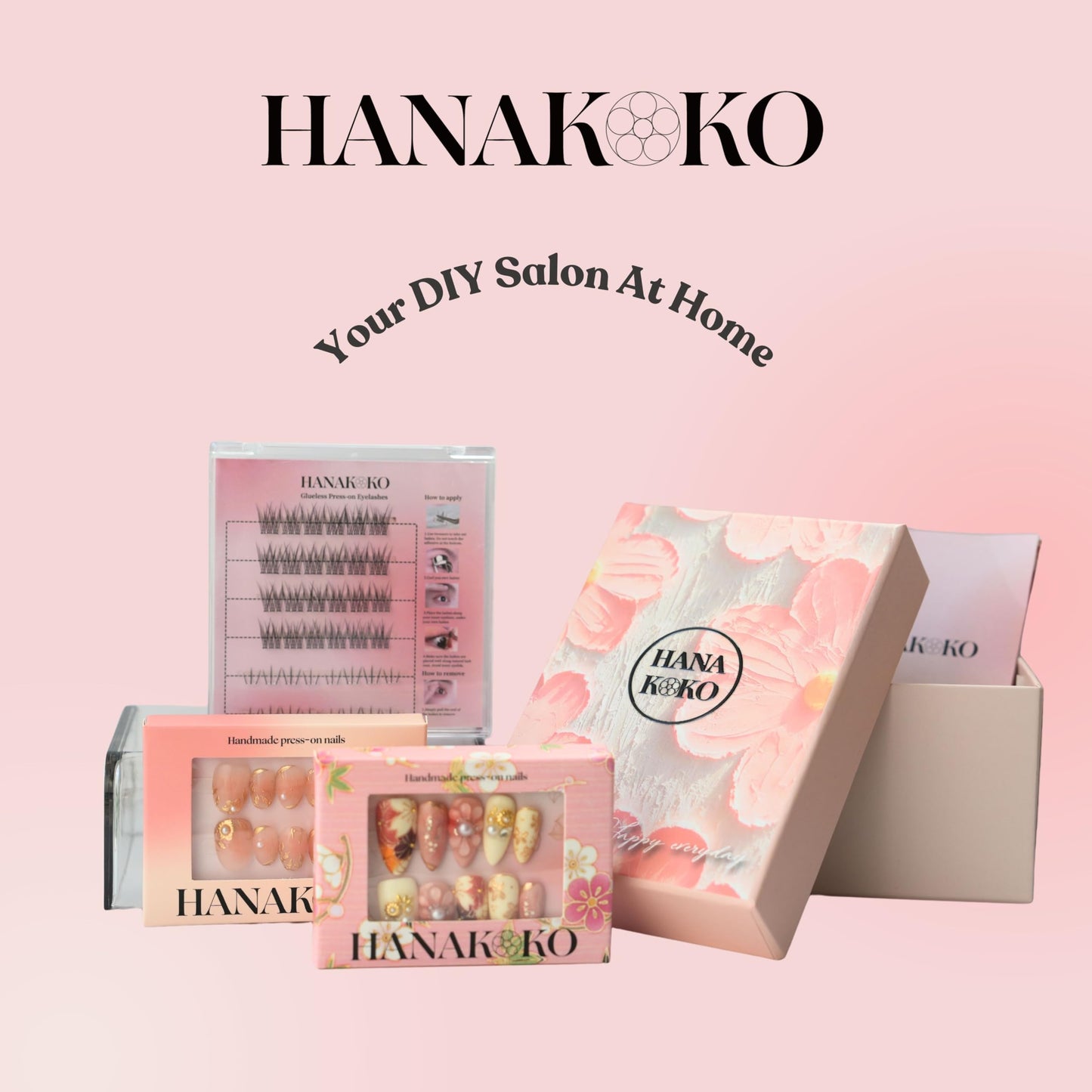 Hanakoko Press on Nails - Handmade 3D Short Medium Oval Almond Fake Nails, Glitter Cat Eye Gel, Durable Reusable False Nails 10 Pcs (Dream Rainbow, XS)