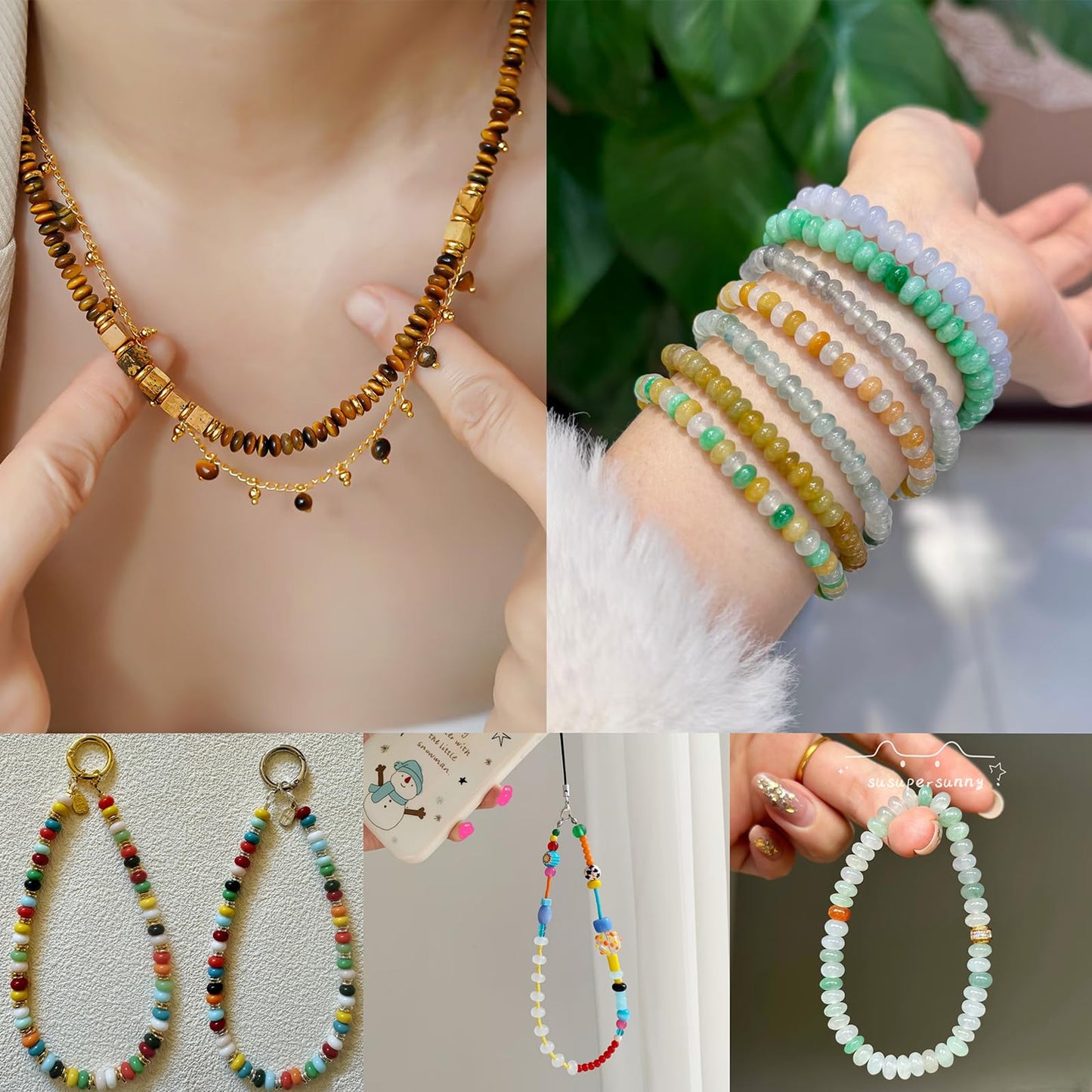 ICAI 4x6mm Natural Rondelle Beads – Loose Gemstone Spacers for DIY Jewelry Making (Color Amazonite)