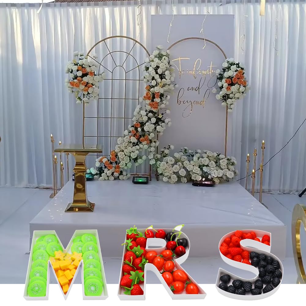 ShengHe MRS Engagement fillable Cardboard Letters Wedding Party Charcuterie Board Food Sweet Decorative Box, White, 9MRSSH