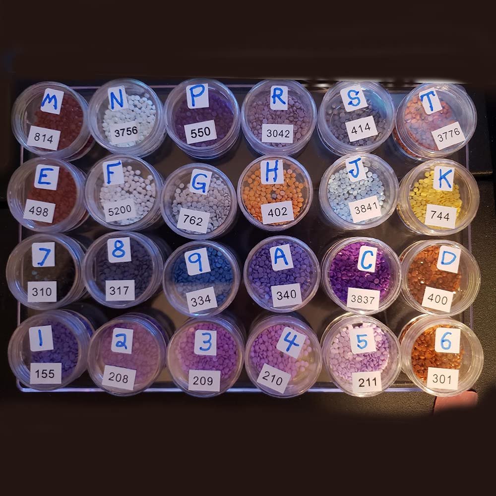 ZOENHOU 4 Pack 24 Grids Diamond Painting Storage Containers, Embroidery Diamond Storage Box Beads Organizer Case with Lid Clear Nail Art Accessories for Jewelry DIY