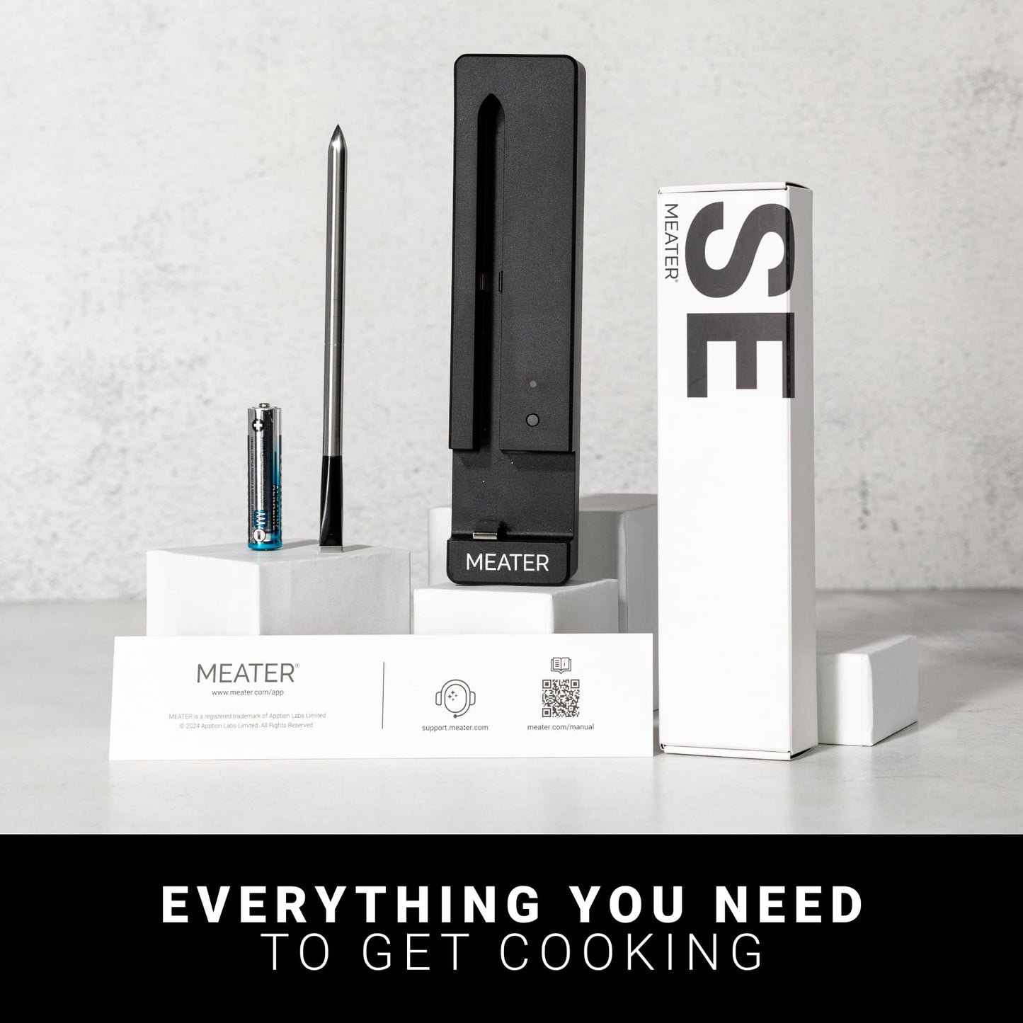 MEATER SE: 100% Wireless Smart Meat Thermometer | No Wires, No Fuss | 165ft Bluetooth Range | Dual Temp Sensors | Guided Cook System | Dishwasher Safe | Perfect for BBQ, Grill, Oven, Smoker