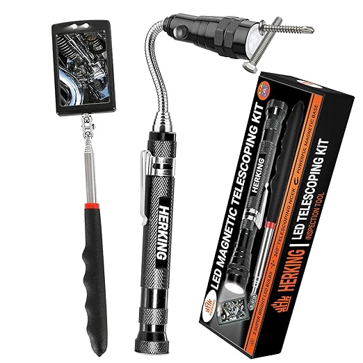 Mens Valentines Day Gifts for Him Telescoping Magnetic Pickup Tool Set - Inspection Mirror, Birthday Gifts for Men Dad Boyfriend Husband Mens Gifts Ideas 2-Pack