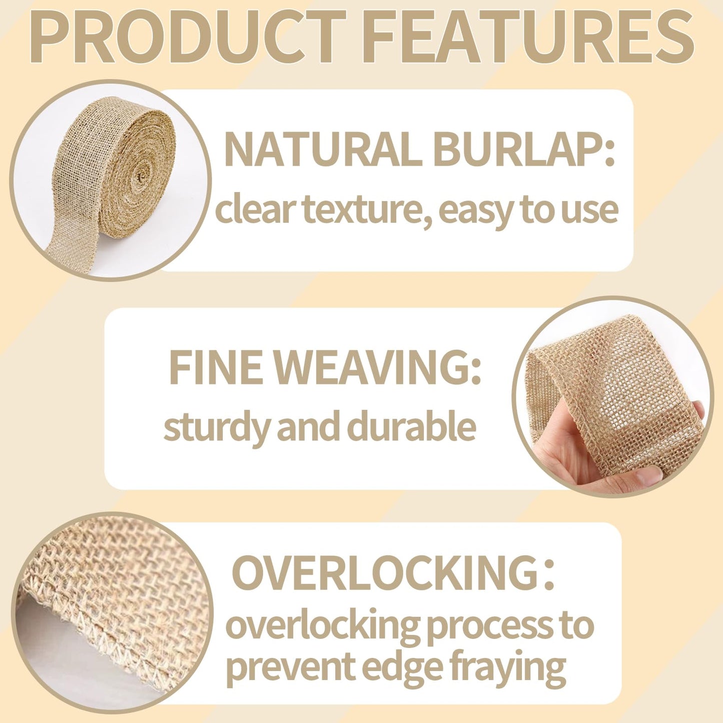 PQZKLDP 6 Inch (15CM) Burlap Ribbon 12 Yards Natural Burlap Fabric Roll for Crafting, Gift Wrapping, and Home Decor - Natural Rustic Style for Weddings, Parties, and DIY Projects
