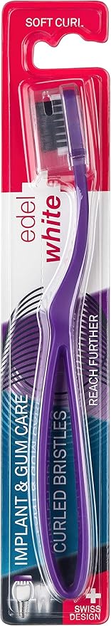 edel+white CleanCurl 3D Toothbrush - 3-Sided Toothbrush Ideal for Adults, Kids, Special Needs, Elderly - Soft Bristle Perfectly Cleans Teeth, Implants & Gum Line