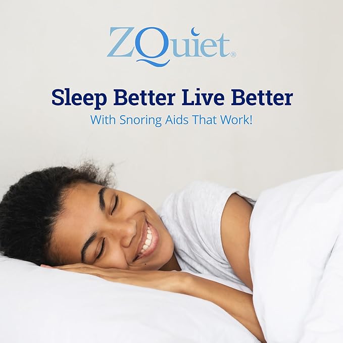 ZQuiet Anti-Snoring Mouthpiece Solution - Comfort Size #1 (Single Device) + Cleaner (1.5oz Bottle) - Made in USA Snoring Solution for a Better Night’s Sleep (Blue)