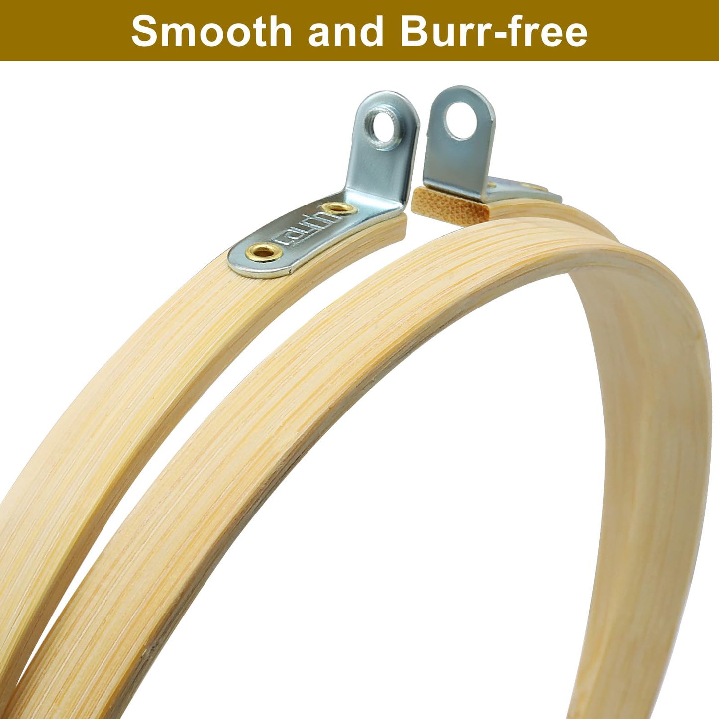 Unlorspy 6Pcs 8Inch Circle Embroidery Hoops, Round Wood Embroidery Hoops Adjustable Bamboo Circle, Cross Stitch Hoop Ring Wooden Frames for Art Craft Sewing/Christmas Decoration