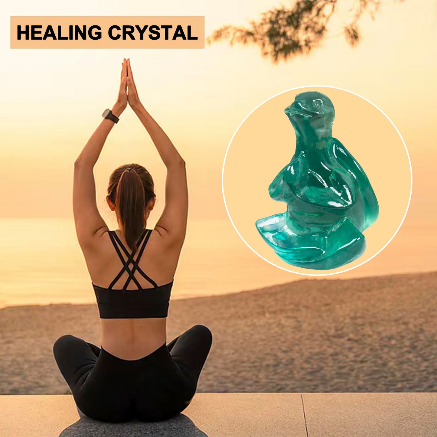 QLRSUXN Fluorite Sea Turtle Meditation Crystal Yoga Sculpture,Hand Carved Healing Figurine Spiritual Decor Chakra Balancing Gift,Zen Statue for Home Office Decorations