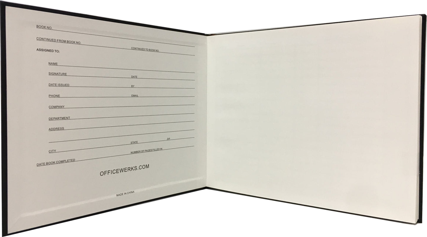 Officewerks Visitors Register & Guest Book, 120 Pages, 8 7/8" X 7", Black Hardbound Cover, Durable Smyth Sewn Binding